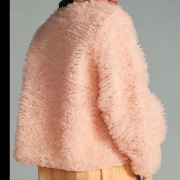 Mare Mare x Anthropologie Ruffled Rose Jacket size small pre owned - Picture 7 of 7